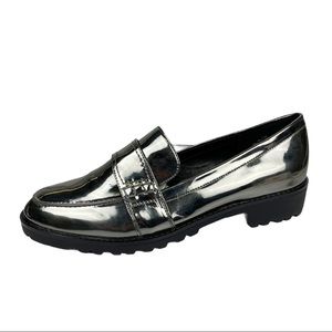 NINE WEST Metallic Mirror Mayhemo Loafers Sz 11